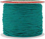 Mandala Crafts 1mm 109 Yards Peacock Green Cotton Waxed Cord for Jewelry Making Bracelet Cord Waxed String - Beading String Thread Jewelry Cords for Necklaces String