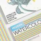 MEEDEN Watercolor Paper Block - 100% Cotton Watercolor Paper Pad of 20 Sheets, 140lb/300gsm, Acid-Free Art Paper for Watercolor Gouache Ink and More, 15" x 10" Hot Press