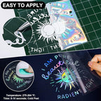 VINYL FROG Holographic HTV Vinyl Roll 12" x12ft Holographic Silver Metallic Heat Transfer Vinyl Iron on Vinyl Easy to Cut & Weed DIY Heat Press Design for T-Shirts