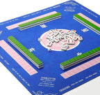 Chinese Mahjong Tile Set,144 Tiles White Green Melamine Tiles with Carrying Travel Case,Portable Mahjong Game Set