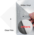 Silver Glitter HTV Heat Transfer Vinyl, 12" x 5ft lron on Vinyl, for T-Shirt Ironing, Vinyl HTV Easy to Cut and Weed, The Best Choice for DIY Creativity. (Silver, 12" x5ft)
