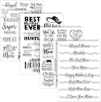 Whaline 4 Sheets Mother's Day Clear Stamps Greeting Words Silicone Transparent Stamps for DIY Craft Card Making Scrapbooking Embossing Album Decor