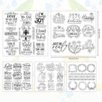 Whaline 5 Sheets Bible Verse Clear Stamps Christian Jesus Silicone Transparent Stamps Greeting Words Border Stamp Cards for DIY Card Making Scrapbooking Embossing Album Decor