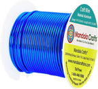 Mandala Crafts 14 Gauge Anodized Aluminum Craft Wire for Jewelry Making - 60 FT Colored Flexible True Blue Wire - Bendable for Bonsai Armature Crafting Sculpting