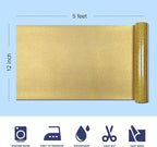 Golden Glitter HTV Heat Transfer Vinyl, 12" x 5ft lron on Vinyl, for T-Shirt Ironing, Vinyl HTV Easy to Cut and Weed, The Best Choice for DIY Creativity. (Golden, 12" x5ft)
