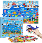 Taika 70 Pcs Ocean Felt Story Board Set, 43x28 inch Interactive Felt Story, Fuzzy Flannel Board, Preschool Storytelling, Classroom Educational Learning Play Kit, Interactive Teaching Kit