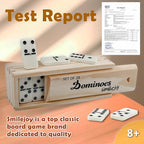 Smilejoy Dominoes Set for Adults, Domino Set for Classic Board Games, Double 6 Domino Game Set 28 Pieces with Natural Wood Case (2 Players)
