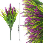 20 Bundles Artificial Plants Outdoor Fake Monkey Grass with Flowers (Fuchsia)