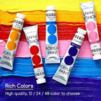 MEEDEN Beginners Acrylic Paint Set: 48 Colors 12ml/0.41 fl oz Heavy Body Starter Set - Non-toxic Rich Pigments Art Paint for Kids Adults Hobbists Painting on Canvas Wood Fabric Craft