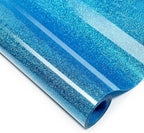 Blue Glitter HTV Heat Transfer Vinyl, 12" x 5ft lron on Vinyl, for T-Shirt Ironing, Vinyl HTV Easy to Cut and Weed, The Best Choice for DIY Creativity. (Blue, 12" x5ft)