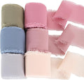 TONIFUL 6 Rolls Morandi Set Chiffon Ribbon 1 1/2 Inch 5 Yards Silk Fabric for Gift Wrapping, Wedding Party Decoration, Flower Bouquet, Bows Making, DIY Crafts