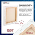 U.S. Art Supply 18 x 18 inch Stretched Canvas for Painting, 12oz Triple Primed, 6-Pack - Professional Artist Quality White Blank 3/4" Profile, 100% Cotton, Heavy-Weight Gesso - Acrylic Pouring, Oil