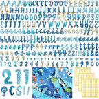 221 Pcs Bulletin Board Letters Round Alphabet Number Punctuation Symbol Combo Letter Cutouts Classroom Decoration for School Classroom Chalkboard Poster Board