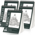 OSIMIG 5 Pack Sketch Book 8.5" x 11" Set, Top Spiral Bound Sketch Pad 150 Sheet Total (68lb/100gsm), Drawing Paper Pad, Sketch Book for Kids, Artist, Adult Art Supplies