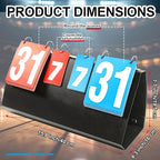 Yeaqee Portable Score Keeper with Storage Bag Flip Basketball Scoreboard Tabletop Scoreboard Flipper for Indoor Outdoor Sports Match P. E Classroom Activities Game