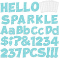 237 Pcs Glitter Bulletin Board Letters, Numbers and Punctuation, Poster Board Letters Alphabet Cut Out Cardboard Letters Accessories for Classroom Display Decorating Supplies 4inch (Light Blue)