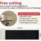 Linen Repair Tape 4x70 Inch Self-Adhesive Couch Patch Repair Fabric Patch for Furniture,Sofas,Cushion,Chairs,Bags,Linen Goods(Black)
