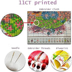 Foxdiviy Stamped Cross Stitch Kits for Beginners Full Range of Cross Stitching 11 CT Printed Cross Stitch Kits for Kids Adults Cross Stitch Patterns Needlepoint Kits-Eagle Landscape 16x20 inch