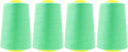 Mandala Crafts 4 Pack of Serger Threads Cones Spools - 40S/2 24000 Yards Polyester Seafoam Green Threads for Sergers Machine and Overlock Quilting Sewing Machine
