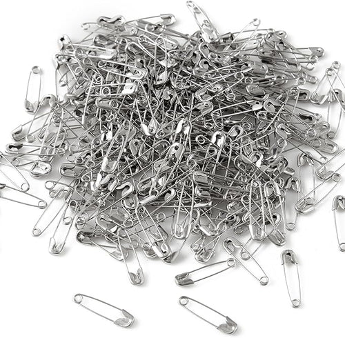 1000PCS Safety Pins, 0.75In/19mm Small Fastening Pins, Rust Resistant Nickel Plated Steel Set for Crafting, Sewing, Jewelry Making Fabric, Rimming Fastening Clip Button for Garment Hang Tag (Silver)