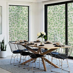 DKTIE Retro Leaves Pattern Two-Way Window Film Privacy Day and Night Window Privacy Film Decorative Stained Glass Window Clings for Birds (S222, 35.4" x 78.7")