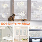 Hilarious Privacy Window Film, Tulip Window Vinyl, Stained Glass Static Stickers, 3D Decorations for Glass Windows, Removable Window Covering, Adhesive-Free Stickers (23.6'' x 118'')