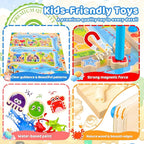 FCSONU Magnetic Color & Shape Maze, Toddler Montessori Toys for 3 4 5 Years Old Boy Girl Birthday Gifts, Wooden Magnetic Board for Kids Puzzles, Color Shape Sorting Magnet Toys, Preschool Activities