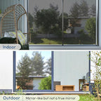 rabbitgoo Window Privacy Film One Way Window Tint for Home, Removable Reflective Heat Sun Blocking Anti UV Glass Door Covering, Mirror Tinting Film House Office, 23.6 in X 13.1 Feet, Black Silver
