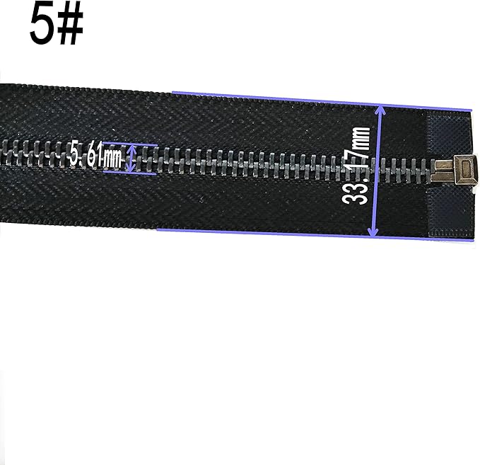 Leekayer Zipper 5# 26 Inch Metal Zippers Black Nickel 66cm Separating Zipper for Sewing Jackets Bag Crafts Handmade Replacement Zipper for Repair Coat Bulk 2pcs