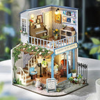 TuKIIE DIY Miniature House Kit with Furniture, 1:24 Scale Creative Room Wooden Mini Dollhouse Plus Dust Proof & Music Movement for Kids Teens Adults(Symphony of Bliss)