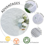 VELIMAX Frosted Window Privacy Film Non Adhesive Window Cling Removable Glass Covering Clear Water Opaque Window Film for Home Anti UV 17.7x118 inches