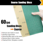 60 Grit Aluminum Oxide Sandpaper, 9x11 Inch Sheets, 12 Pack, Compatible with Sanding Block, for Wood, Metal, Fiberglass
