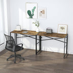 40 inch Folding Computer Desk, Writing Gaming Computer Camping Desk, No Assembly Required Home Office Table, Rustic Brown
