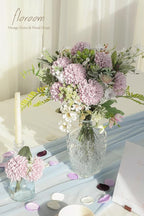 Floroom Artificial Dahlia Flowers 25pcs Real Looking Pale Lavender Foam Fake Roses with Stems for DIY Wedding Bouquets White Bridal Shower Centerpieces Floral Arrangements Party Tables Home Decoration