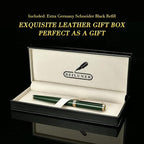 BEILUNER Luxury Rollerball Pen, Stunning Green Lacquer with 24K Gold Trim,Noble and Elegant Designs,Schneider Ink Refill, Best Gift Set for Men & Women, Refillable, Executive Writing, Nice Pens