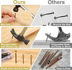 90PCS Picture Hanging Nails, 3 Sizes Wall Decorative Nails for Hanging Pictures Frame Kit Hanging Hardware Tool Hangers for Claw Drywall Nails (Small Medium Large Nails)