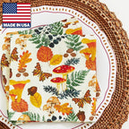 Talking Tables 100 x Disposable Fall Paper Napkins - Made in USA -2ply Recyclable Disposable Bulk Serviettes Decoupage Autumnal Patterned Napkin Thanksgiving Harvest Woodland Mushrooms Christmas