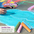 Colorations sidewalk chalk classroom pack, Assorted Set, Outdoor Play, Screen-free, Creativity, Drawing, Hopscotch, Easy to Grip, Colors & Patterns