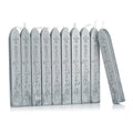 Mceal Sealing Wax Stick with Wick Flower De Luce of France Retro 10 Pieces Pack(Silver Grey)