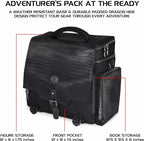 ENHANCE Collector's Edition RPG Adventurer's DND Bag - Dragon Hide Exterior Travel RPG Bag with Tabletop Miniatures Storage Vault, Mat Holder, DND Dice & Token Pockets, Fits 4-8 Books (Dragon Black)