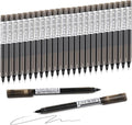 RIANCY Black Fine Point Gel Pens 24Pcs 0.5mm Gel Ballpoint Pens Black Liquid Ink Pens No Smear No Bleed, Smooth Writing Pen for Journaling Note Taking Drawing Sketching Coloring Office School Supplies