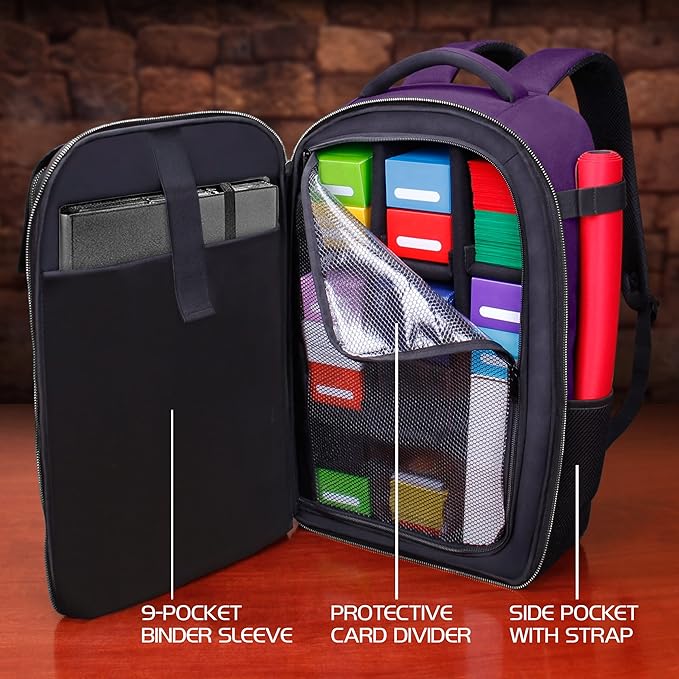 ENHANCE MTG Backpack TCG Card Storage - TCG Backpack for Deck Boxes, Sleeved Cards, Playmats, MTG Accessories