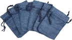 Palmhomee Pack of 25 Navy Blue Burlap Gift Bags with Drawstring Linen Pouches (2.8x3.6 Inch) for Wedding, Birthday, Party Favors and DIY Craft