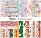 48 Sheets 24 Designs Scrapbook Paper Pad, 6"×6" Single-Sided Decopodge Craft Cardstock Paper,Scrapbooking DIY Decorative Background Cardmaking Supplies.Sweet Love&Cartoon