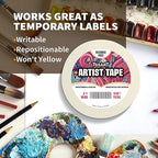 3 Pack White Artist Tape - Masking Artists Tape for Drafting Art Watercolor Painting Canvas Framing - Acid Free 0.2 Inch Wide 180FT Long