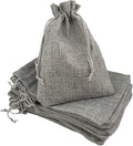 Palmhomee Pack of 25 Burlap Gift Bags with Drawstring Linen Jewelry Pouches Wedding Hessian Jute Bags for Birthday Jewelry and Treat Pouches Party Wedding Favors Gift Art and DIY Craft (5x7 Inch, Gray)