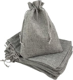 Palmhomee Pack of 25 Burlap Gift Bags with Drawstring Linen Jewelry Pouches Wedding Hessian Jute Bags for Birthday Jewelry and Treat Pouches Party Wedding Favors Gift Art and DIY Craft (5x7 Inch, Gray)