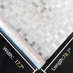 Window Privacy Film Decorative for Front Door, Bathroom Static Cling Stained Glass Sticker Opaque Heat Control UV Blocking Non-Adhesive for Home Windows,Cube