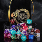 QMay DND Dice Set 10x7 (70 Pieces) Polyhedral Dice for Dungeons and Dragons D&D RPG MTG Role Playing Games with 1 Drawstring Bag