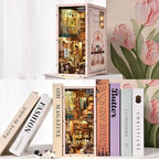 Book Nook Kit - Sewing Room DIY Miniature House Dollhouse Kit for Adults and Teens, Booknook Tiny House Bookshelf Decor 3D Wooden Puzzle, Gifts for Family and Friends